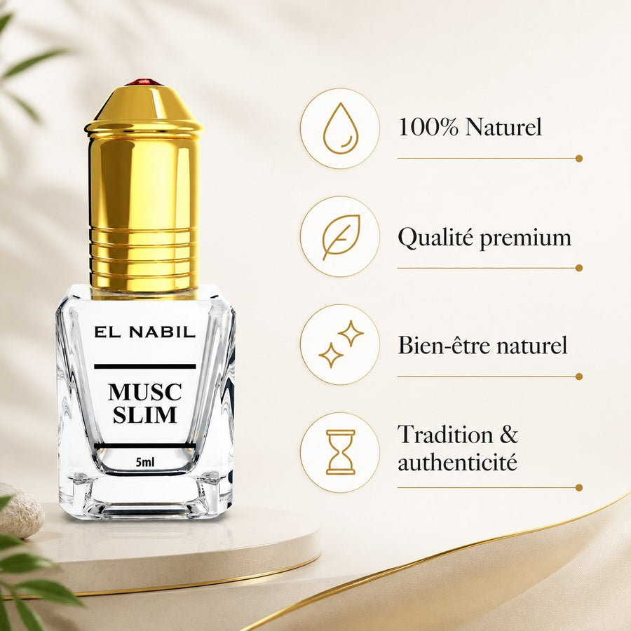 2X Musc Slim applicateur Roll-On - 5mL – infographie des bienfaits et des ingrédients clés