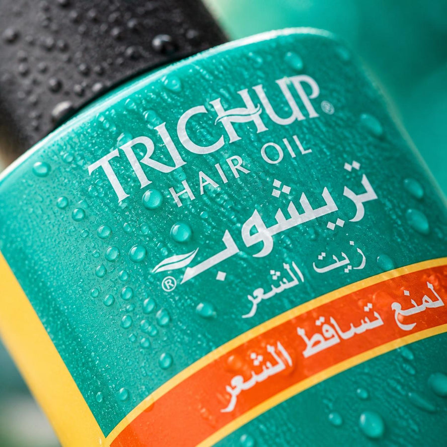 3 Huile Anti-Chute Soin Indien Trichup 50mL -10% – gros plan sur la texture et la matière