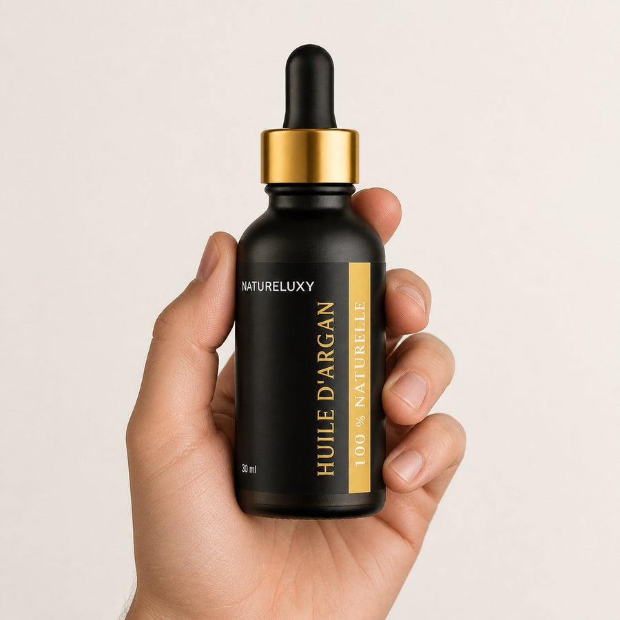 3 Huile d'Argan 30mL Pipette 100% naturelle – taille et contenance réelles du produit en main
