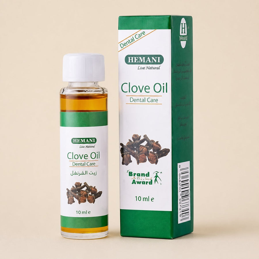 3 X Huile de girofle 10mL 100% naturelle Hemani -10% – packshot sur fond neutre