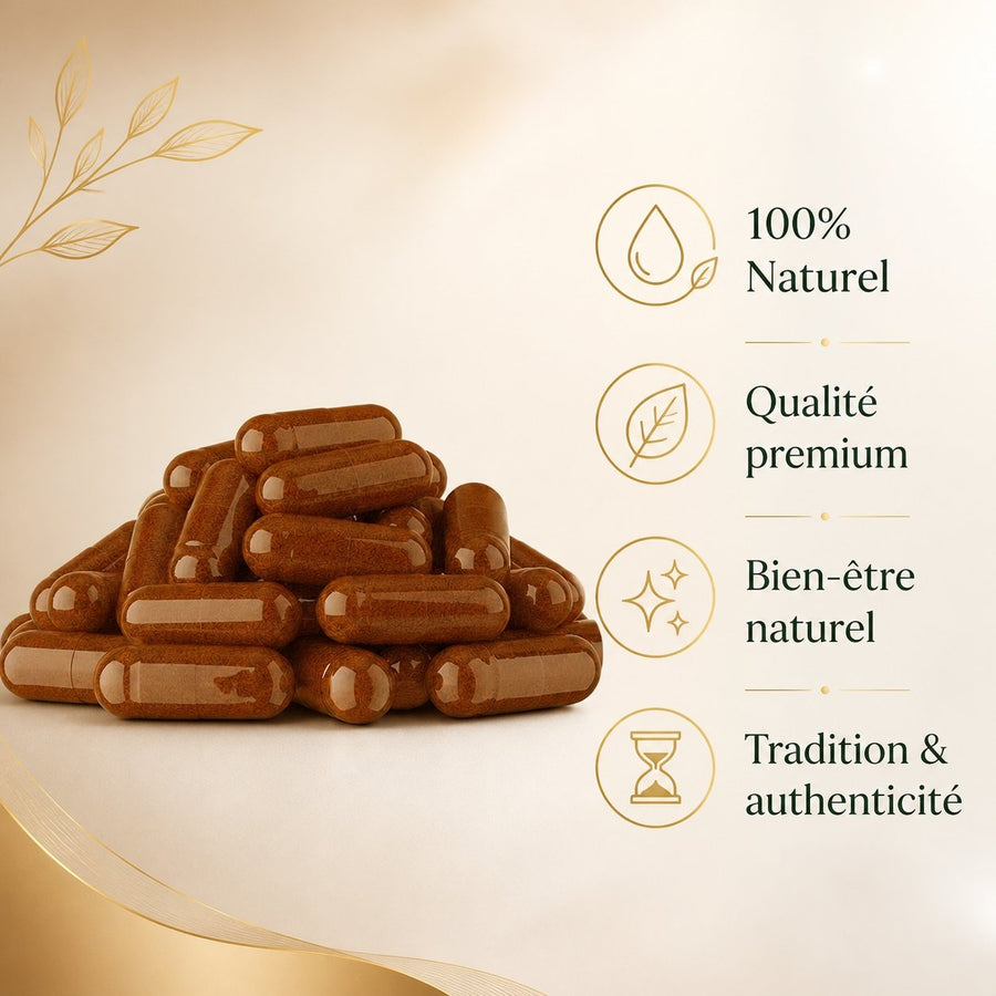 3000 Gélules de Costus Indien 300 mg - Enveloppe végétale , origine Inde – infographie des bienfaits et des ingrédients clés