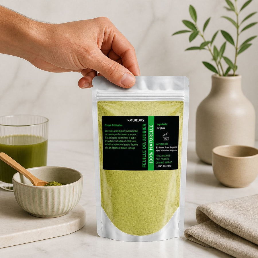 Poudre de Sidr Naturelle 3 x 80 g - Feuilles de Jujubier pour cheveux – application en situation réelle, geste de soin quotidien