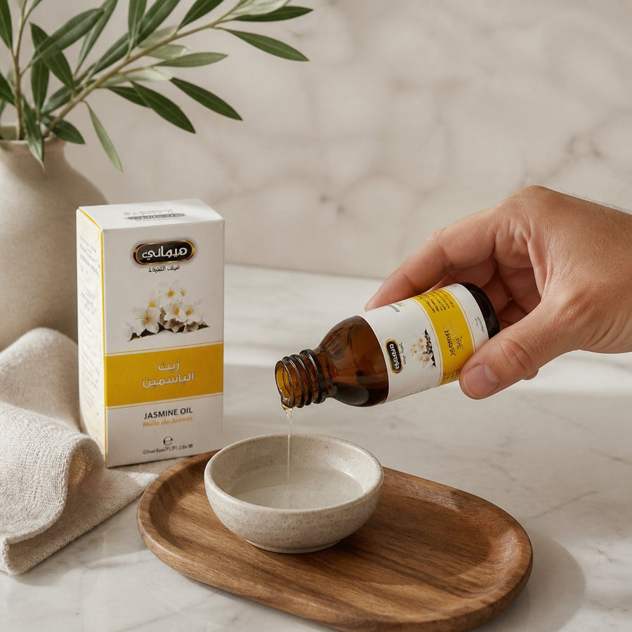 5 Huile de Jasmin 30ml Naturelle Hemani – application en situation réelle, geste de soin quotidien