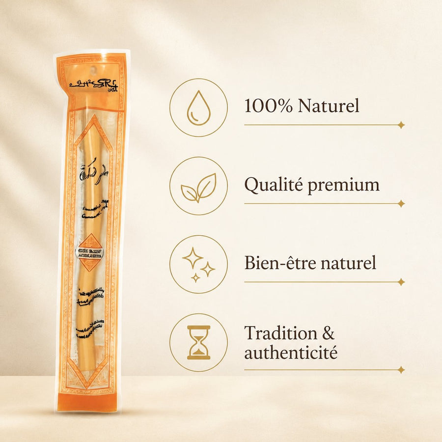 5 Siwak Haute qualité El-Baraka – infographie des bienfaits et des ingrédients clés