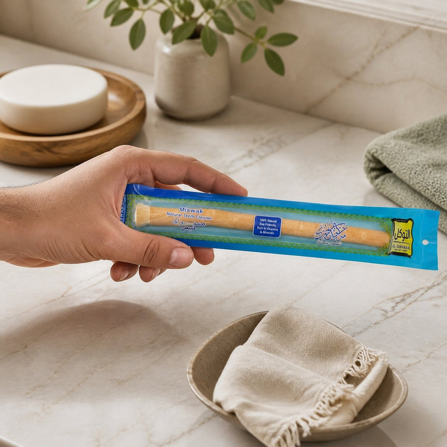 5 Siwak Haute qualité El-kheir – application en situation réelle, geste de soin quotidien