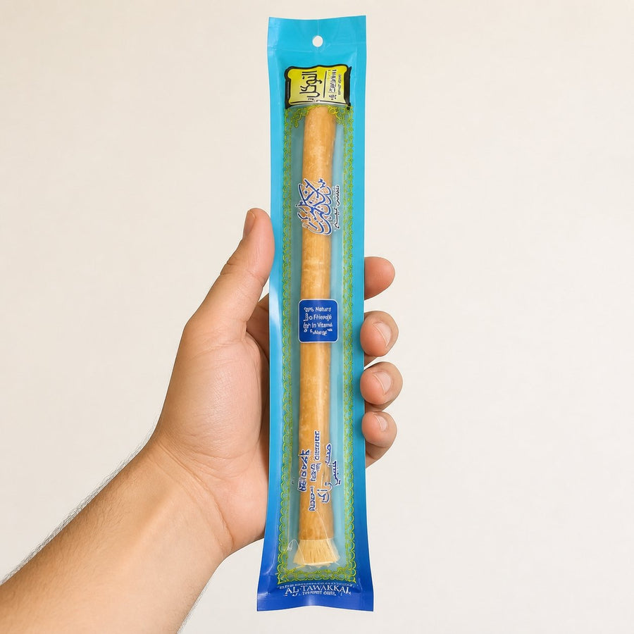 5 Siwak Haute qualité El-kheir – taille et contenance réelles du produit en main