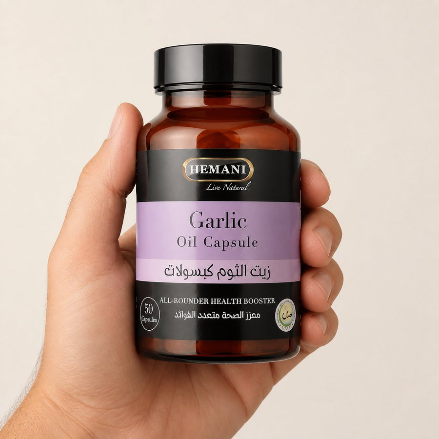 50 Capsules d'Ail – taille et contenance réelles du produit en main