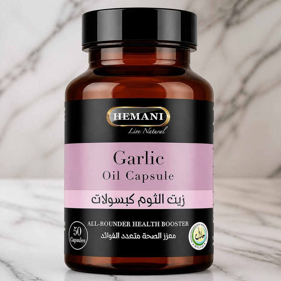 50 Capsules d'Ail – gros plan sur les détails et la finition du packaging