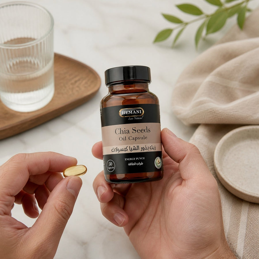 50 Capsules de Chia – application en situation réelle, geste de soin quotidien