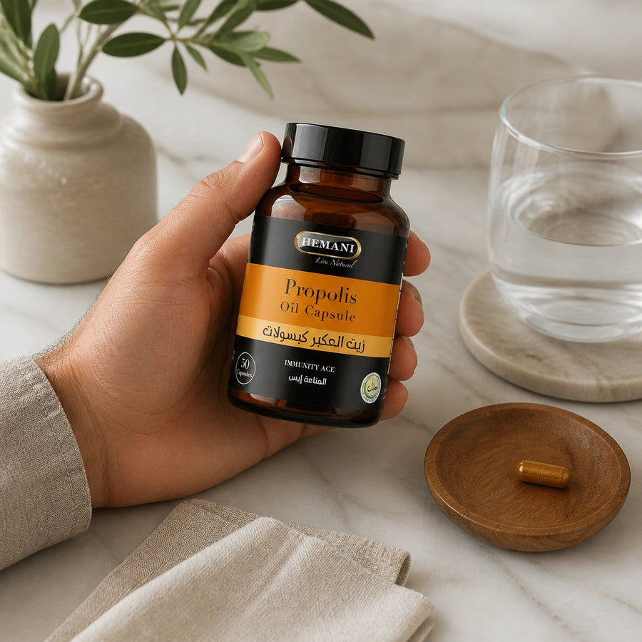 50 Capsules de Propolis – application en situation réelle, geste de soin quotidien
