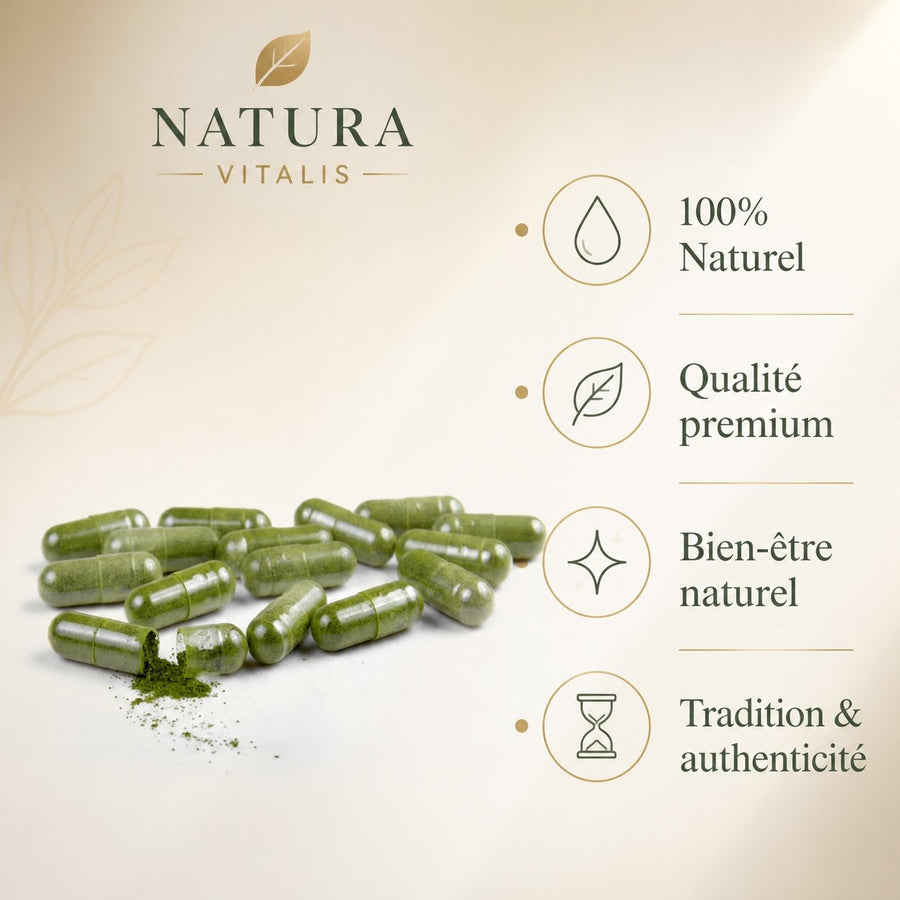 Lot de 5 x 120 Gélules de Sidr - 600 Gélules – infographie des bienfaits et des ingrédients clés