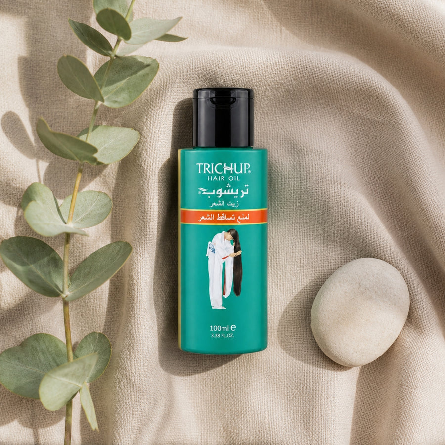 5 Huile Anti-Chute Soin Indien Trichup 50mL -20% – composition sur lin vue du dessus