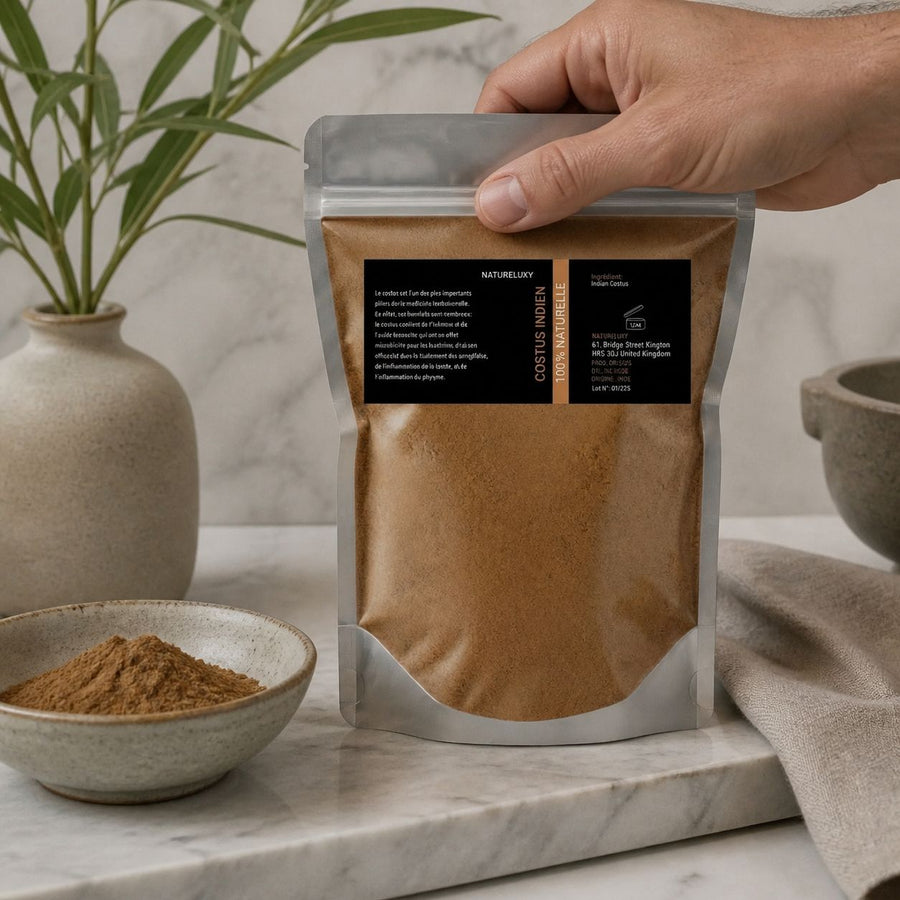 Costus Indien en Poudre 200g — 100% Naturel – application en situation réelle, geste de soin quotidien