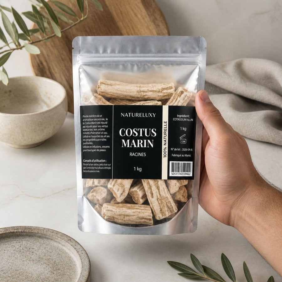 Costus Marin Brut 2X1Kg 100% Naturel Natureluxy – application en situation réelle, geste de soin quotidien