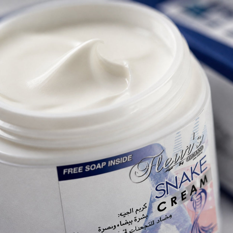 Crème de Serpent Hemani Anti-Acné – gros plan sur la texture et la matière