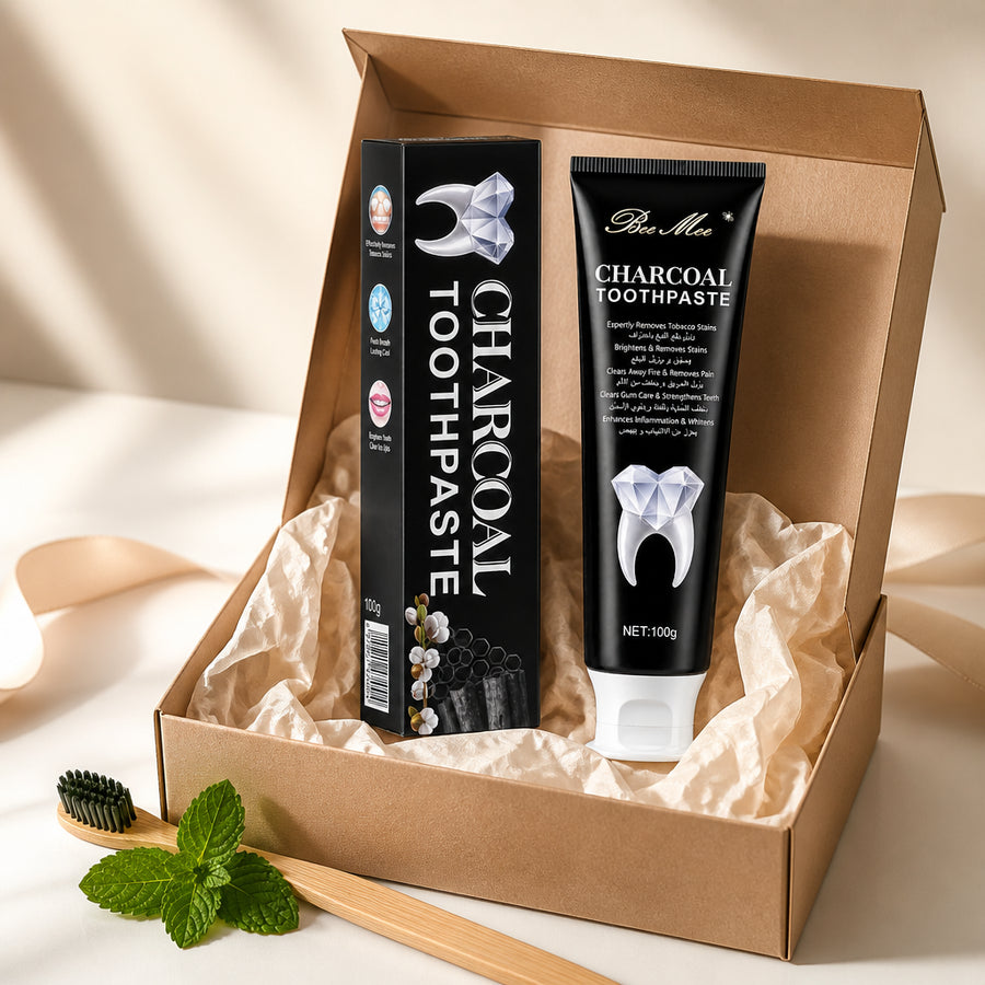 Dentifrice au Charbon 100 g - Sans Fluor Ajouté - coffret packaging cadeau premium, packaging d'origine
