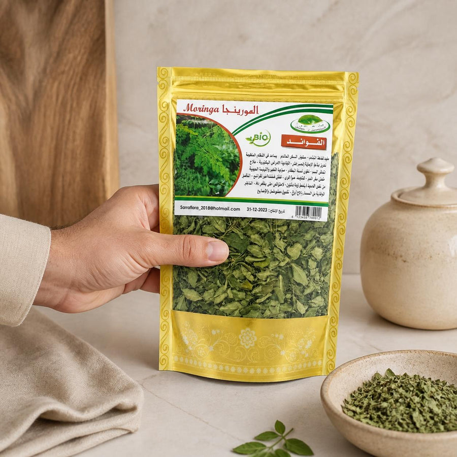 Infusion Moringa - Feuille de Moringa séchés - 40g – application en situation réelle, geste de soin quotidien