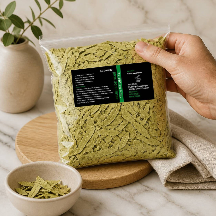 Feuilles de Séné 500g – 100% Naturel (Senna) | Natureluxy – application en situation réelle, geste de soin quotidien