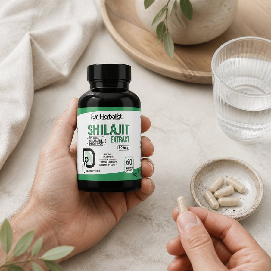 Shilajit Extract 60 Capsules 500 mg - Dr. Herbalist – application en situation réelle, geste de soin quotidien
