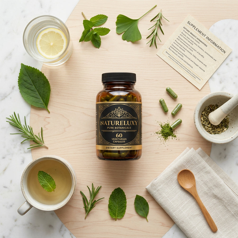 NATURELUXY Gélules Vertes - flat lay ambiance