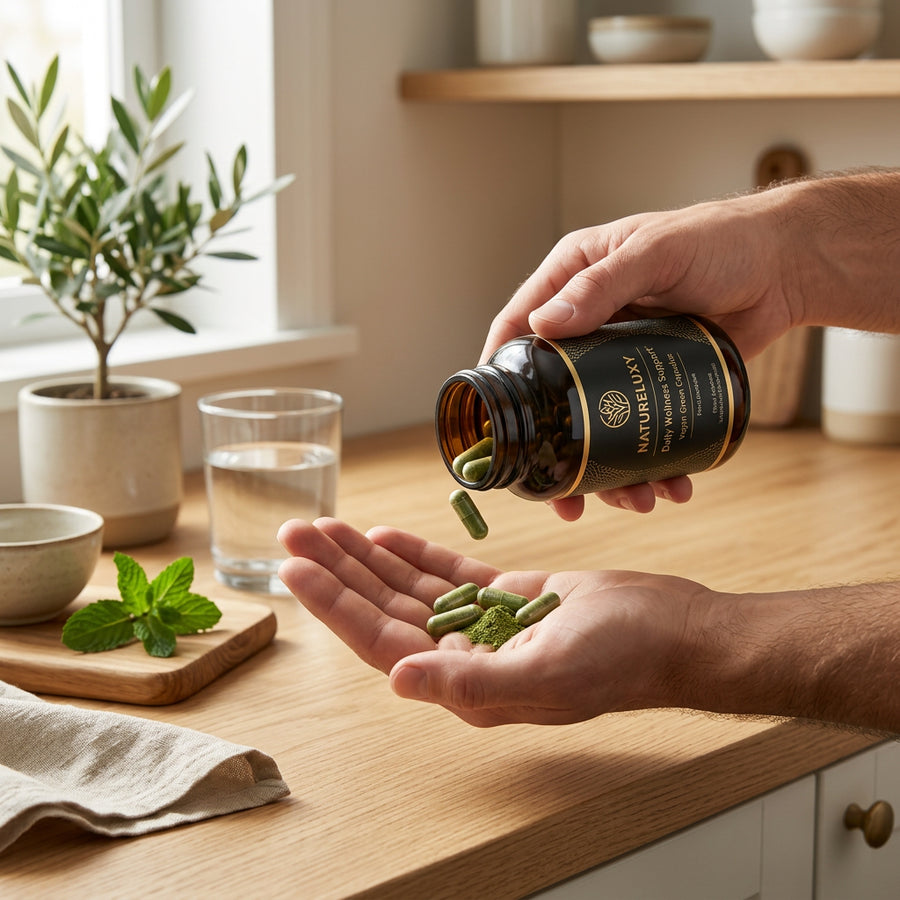 NATURELUXY Gélules Vertes - mise en situation lifestyle