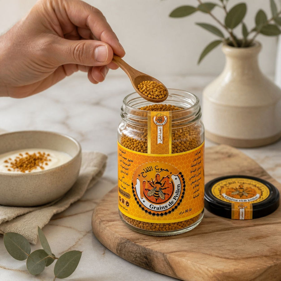 Grain de Pollen de Fleurs séchés -90g – application en situation réelle, geste de soin quotidien