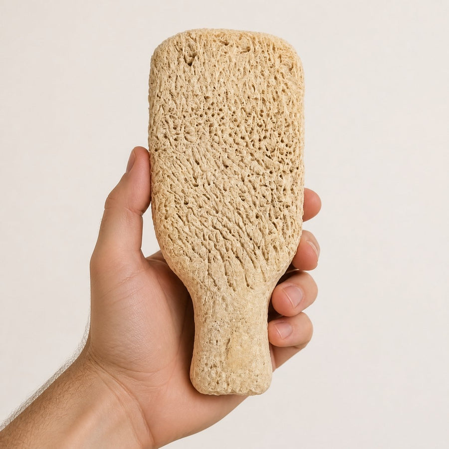 Grattoir Gommage en Terre Cuite – taille et contenance réelles du produit en main