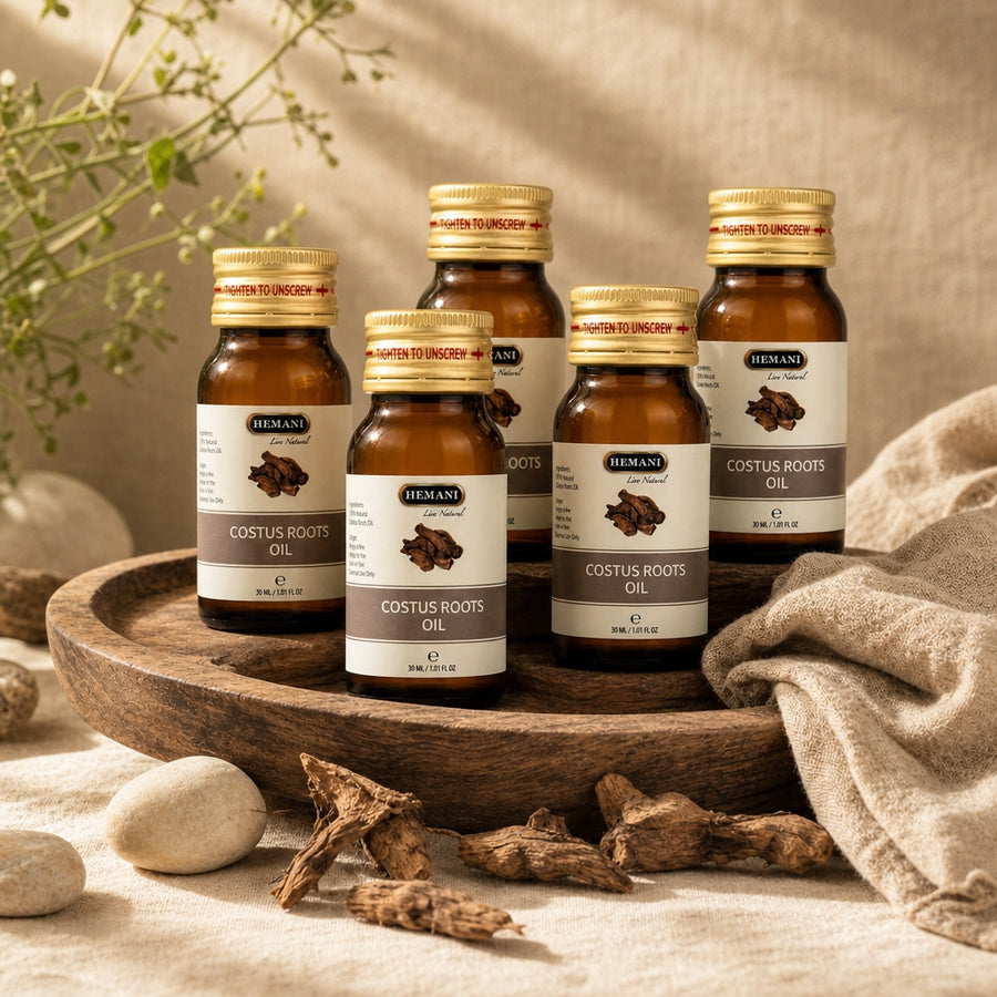Pack 5 Huiles de Costus Indien 30 mL Hemani -20% - lifestyle pack 5 bouteilles 100% naturelle