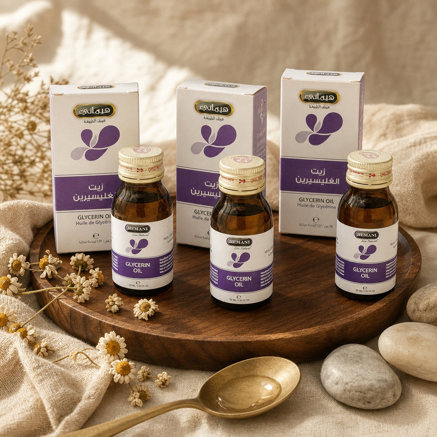 Pack 3 Huiles de Glycérine 30 mL Hemani -10% - lifestyle pack 3 bouteilles 100% naturelle
