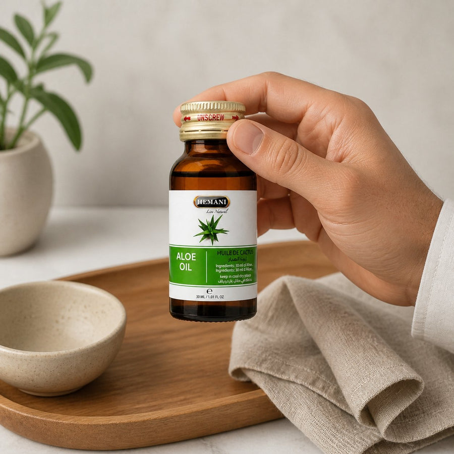 Huile de Cactus 30ml 100% Naturelle Hemani – application en situation réelle, geste de soin quotidien