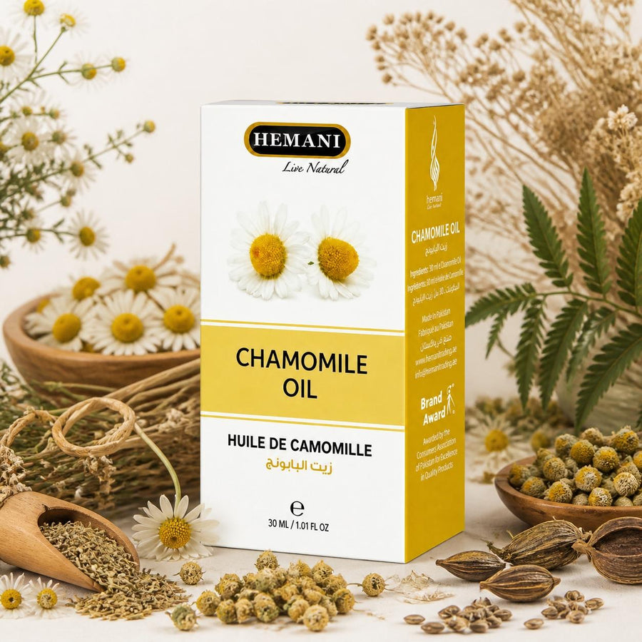Huile de Camomille 30mL 100% naturelle Hemani – composition avec ingrédients naturels