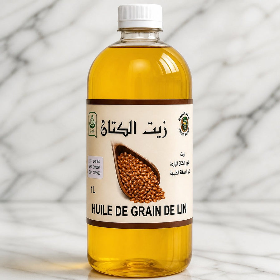 Huile de Germe de Blé 100% Naturel - 1L – gros plan sur les détails et la finition du packaging