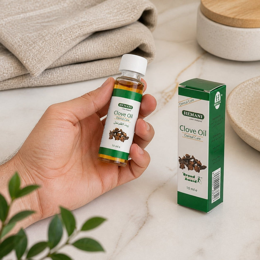 Huile de girofle 10 mL 100% naturelle | Hemani – application en situation réelle, geste de soin quotidien