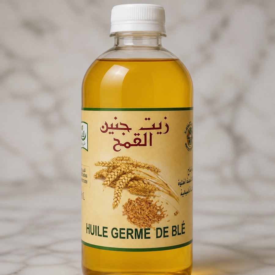 Huile de Grain de Lin 100% Naturel - 1L – gros plan sur les détails et la finition du packaging
