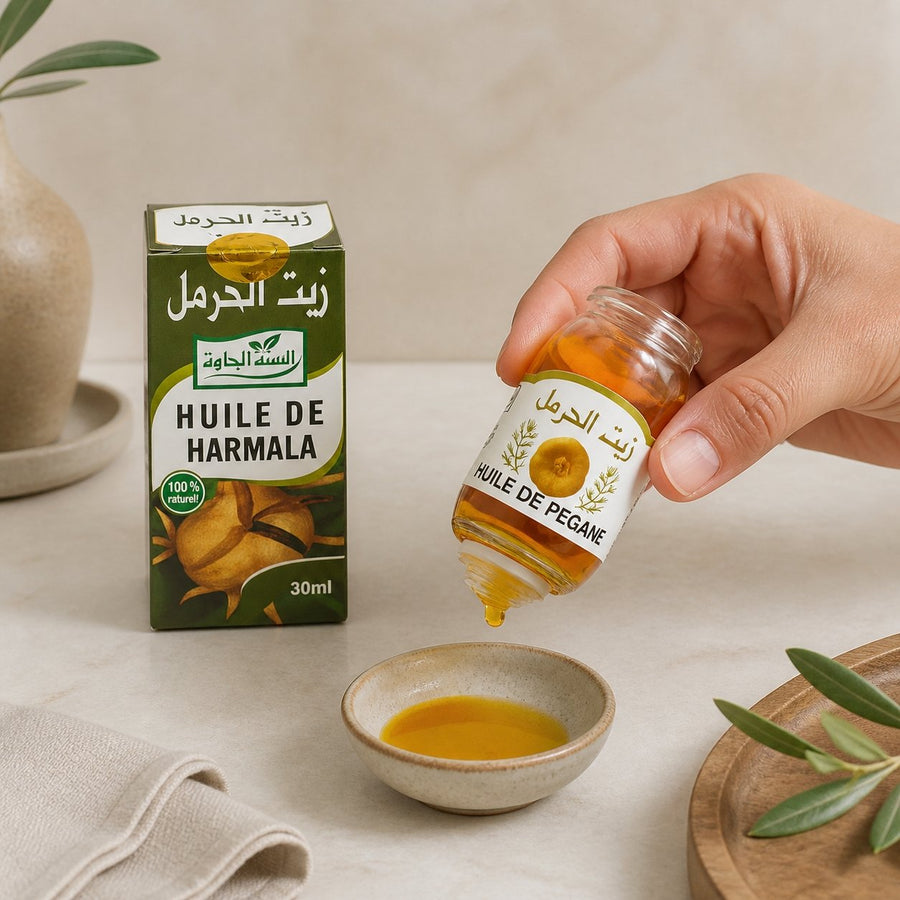 Huile de Harmal 30mL 100% Naturelle Sweet Sunnah – application en situation réelle, geste de soin quotidien