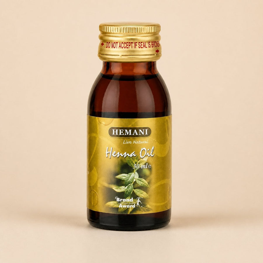 Huile de Henné 30mL 100% Naturelle Hemani – packshot sur fond neutre
