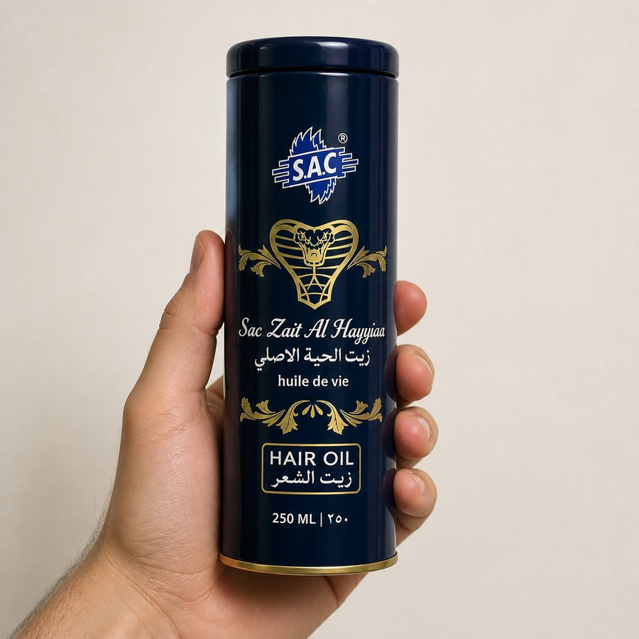 Huile de Serpent Zait Al Hayee 250 ml - Huile Capillaire – taille et contenance réelles du produit en main