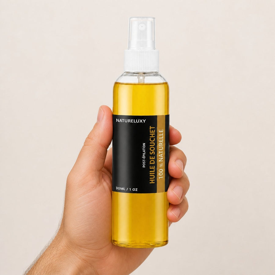 Huile de Souchet 100mL Spray 100% Naturelle – taille et contenance réelles du produit en main