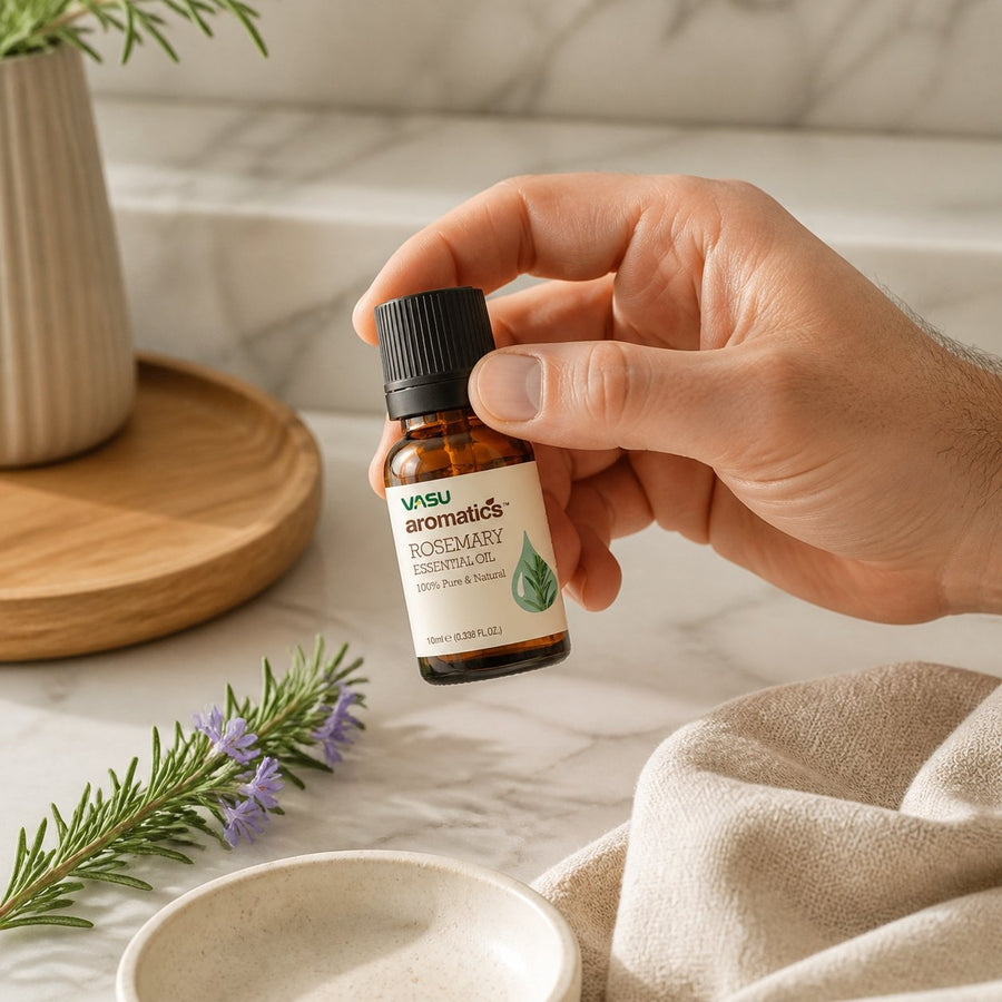 Huile essentielle de Romarin 10mL - Aromatics – application en situation réelle, geste de soin quotidien