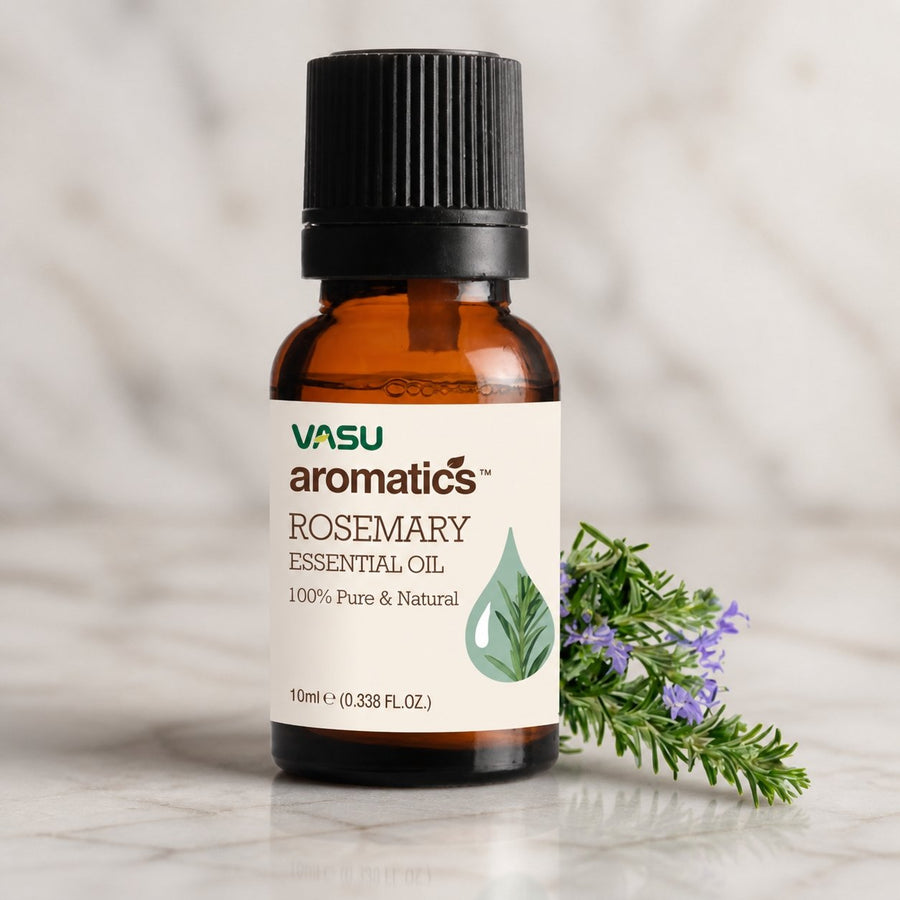 Huile essentielle de Romarin 10mL - Aromatics – gros plan sur les détails et la finition du packaging