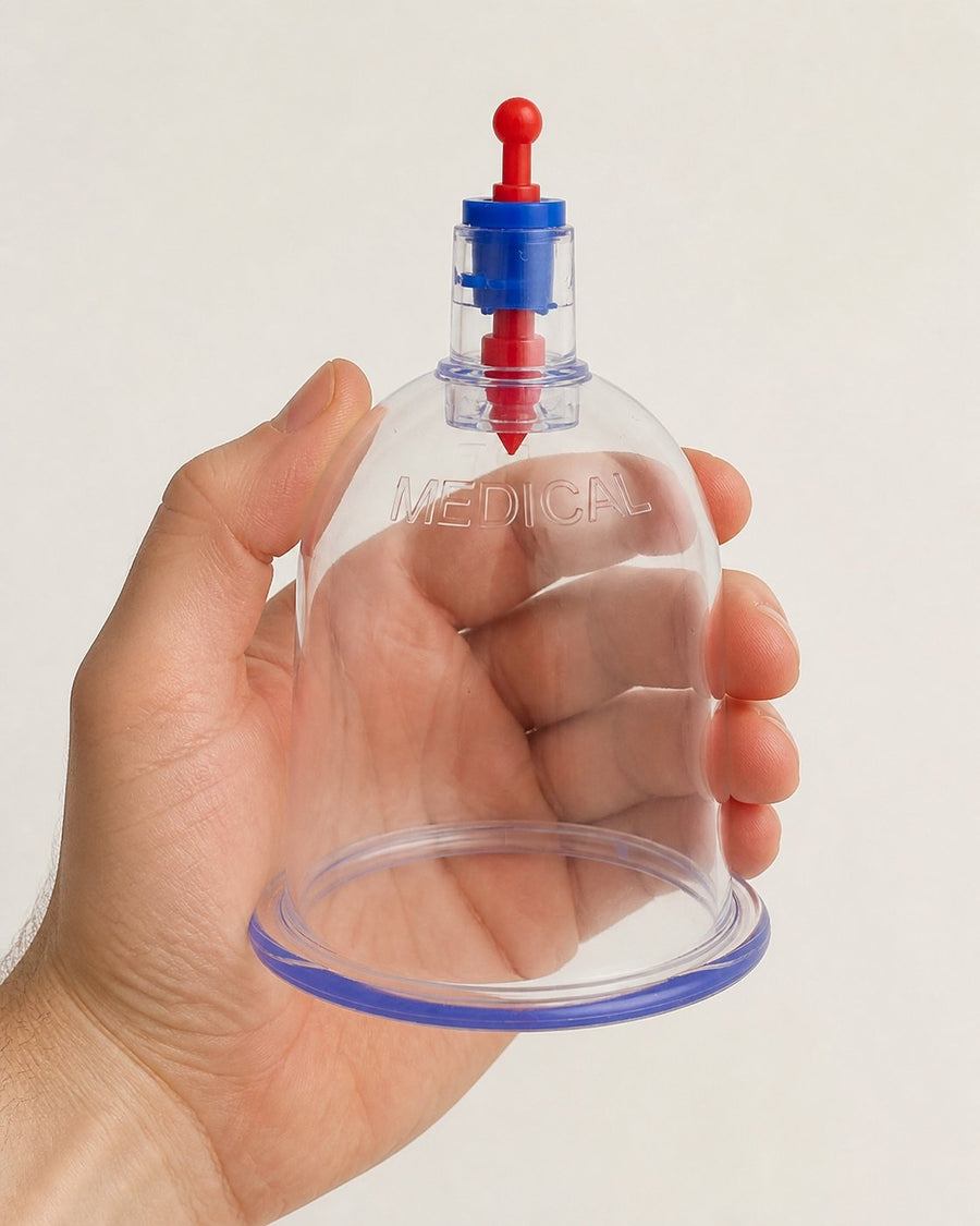 Lot de 100 Ventouses 7cm - Thérapie Set pour Secs et Humide – taille et contenance réelles du produit en main