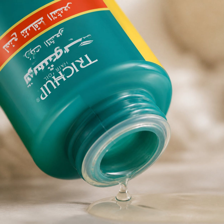 Lot de 2 Huile Anti-Chute Soin Indien Trichup 100mL -5% – gros plan sur la texture et la matière