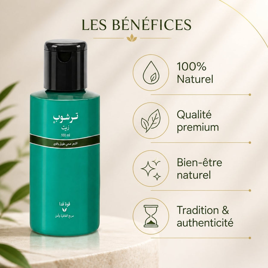 Lot de 2 Huiles Capillaires pour la Pousse des Cheveux Trichup - 2 x 100 mL – infographie des bienfaits et des ingrédients clés