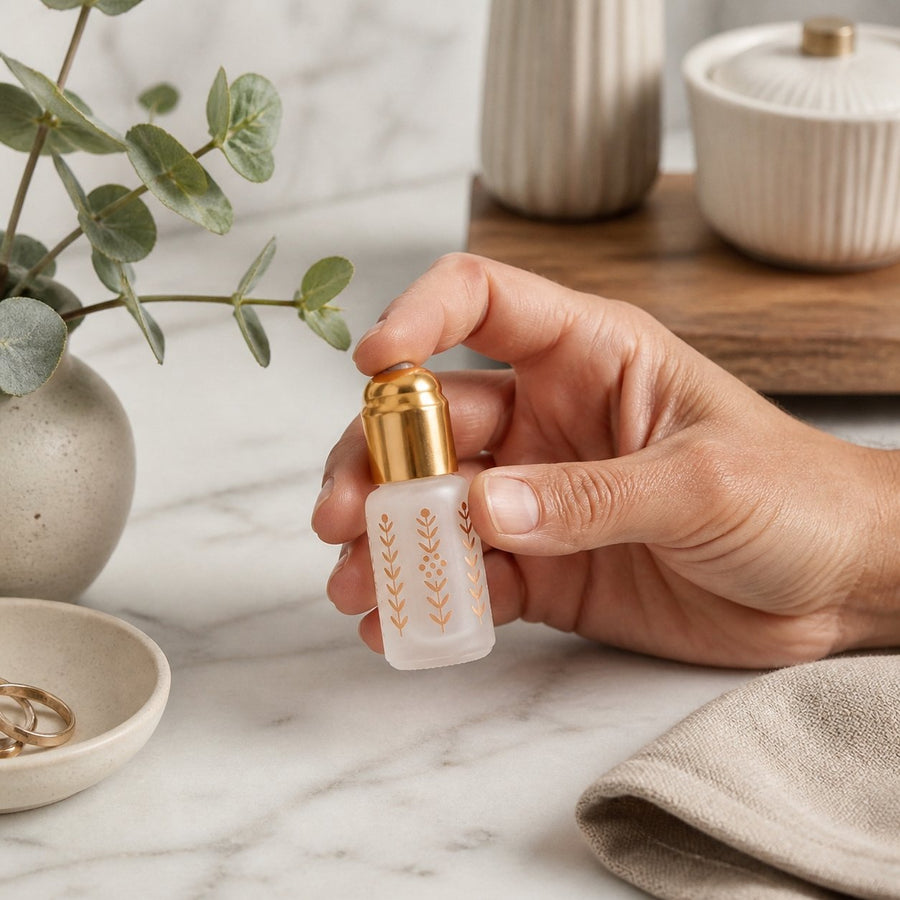 Musc Tahara Pastèque 3 mL - Musc Blanc Parfumé – application en situation réelle, geste de soin quotidien
