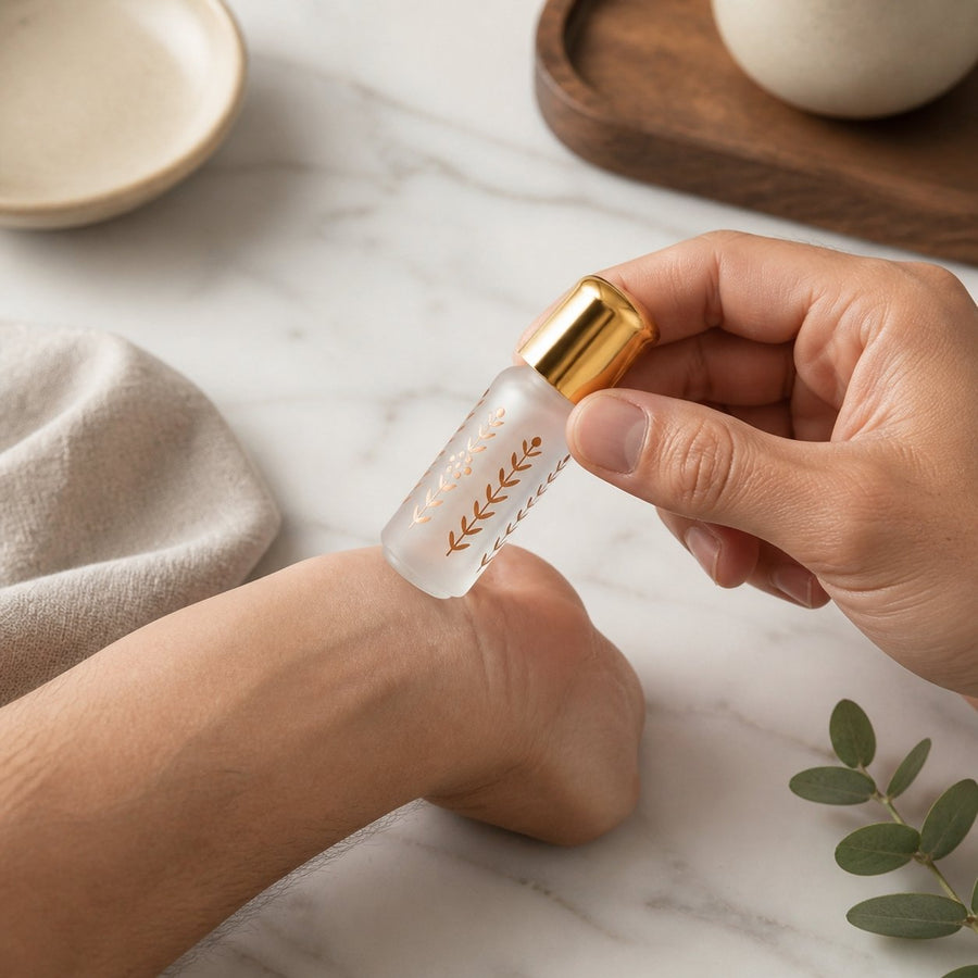 Musc Tahara Blanc Surrati 3 mL - Musc Blanc Parfumé – application en situation réelle, geste de soin quotidien