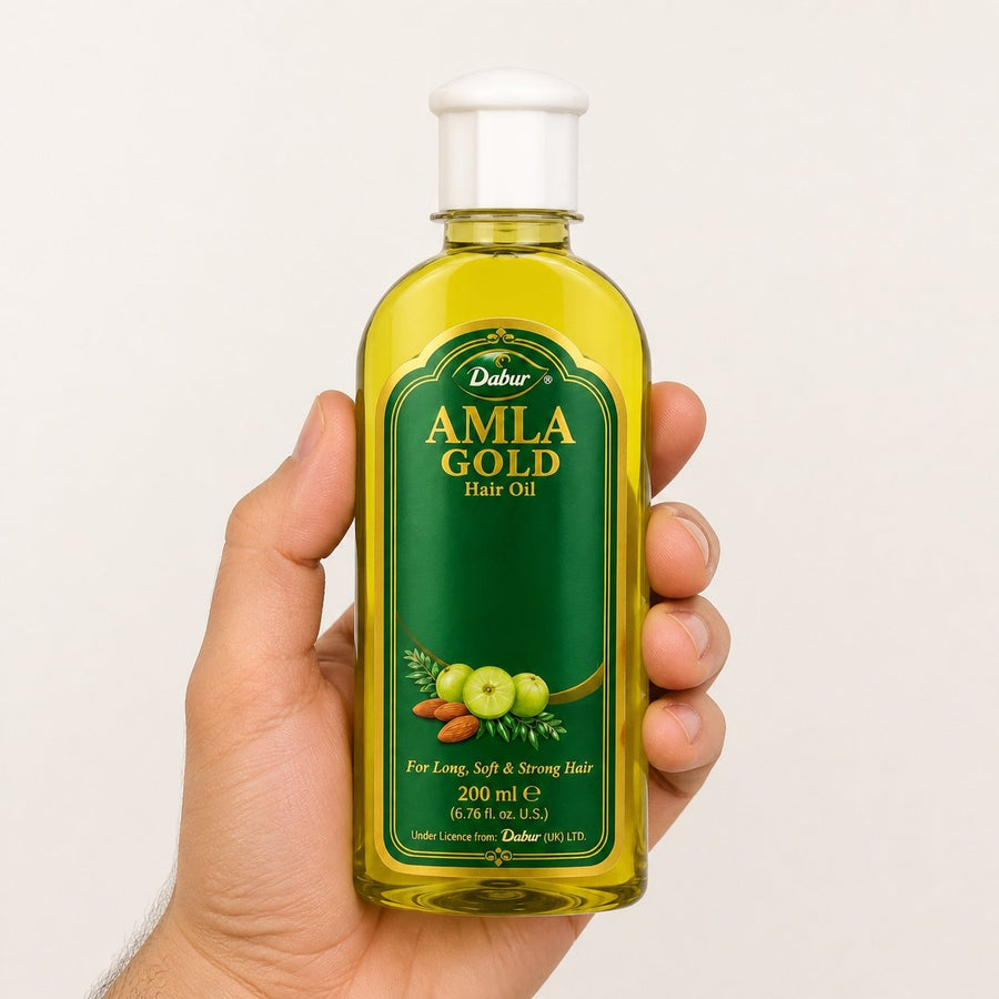 Huile Amla Gold Dabur 200 ml - Huile Capillaire – taille et contenance réelles du produit en main
