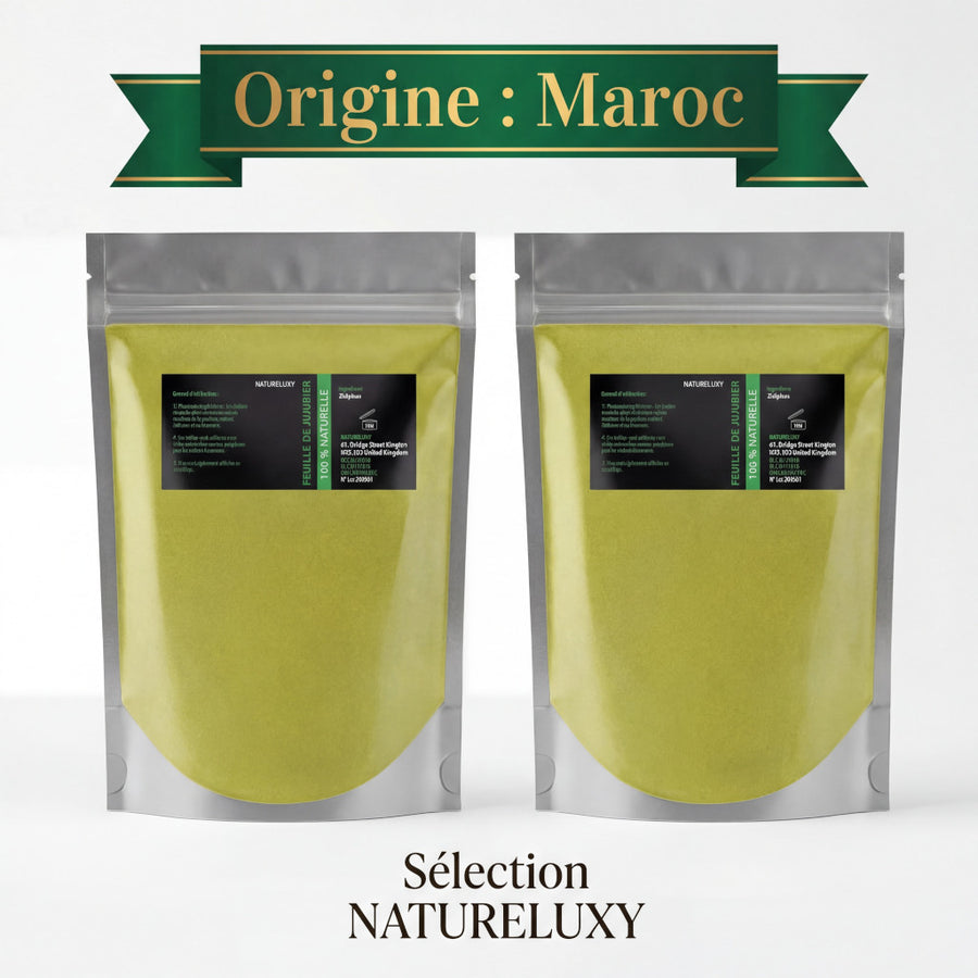 Sidr en poudre (feuilles de jujubier) – Pack 2×1 kg – 100% naturel – Origine Maroc – NATURELUXY