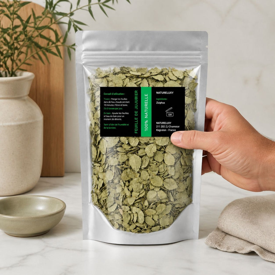 Pack Feuille de Sidr 100g + Poudre de Sidr 80g (Feuilles de Jujubier) – application en situation réelle, geste de soin quotidien