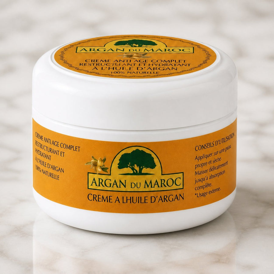 Pack Huile d'Argan 30mL Pipette + Crème à l'Huile d'Argan – gros plan sur les détails et la finition du packaging