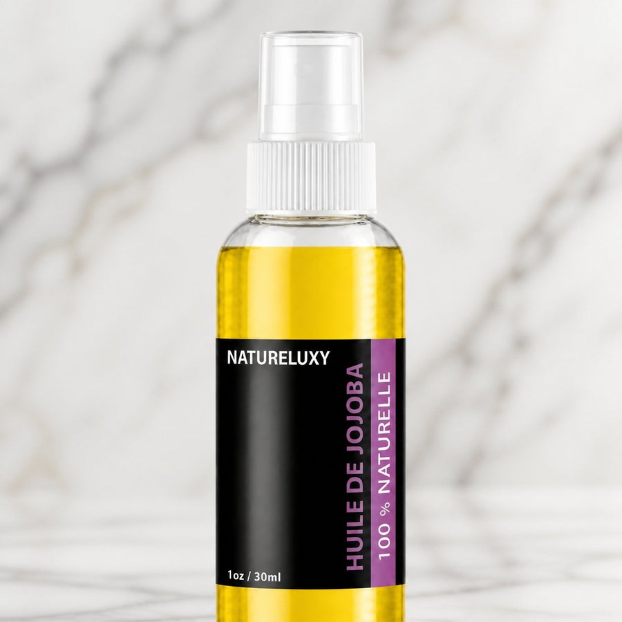 Pack Huile de Jojoba 30mL Spray + Huile d'Aloé Vera 30mL Spray – gros plan sur les détails et la finition du packaging